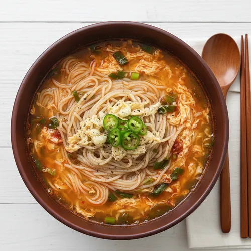 ケランチャングクス(卵入り韓国風スープ麺)