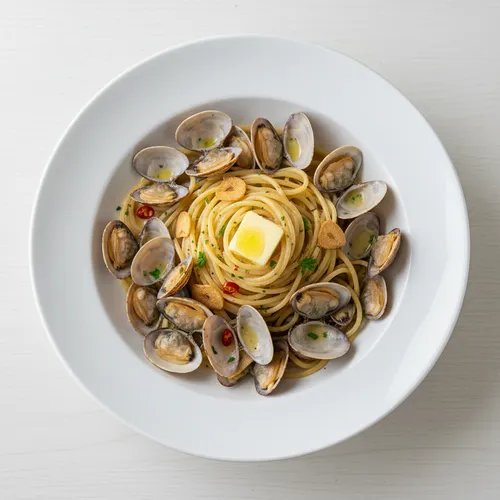 アサリの焼酎蒸しパスタ