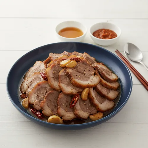 最高の豚うなじ肉のテンジャン蒸し