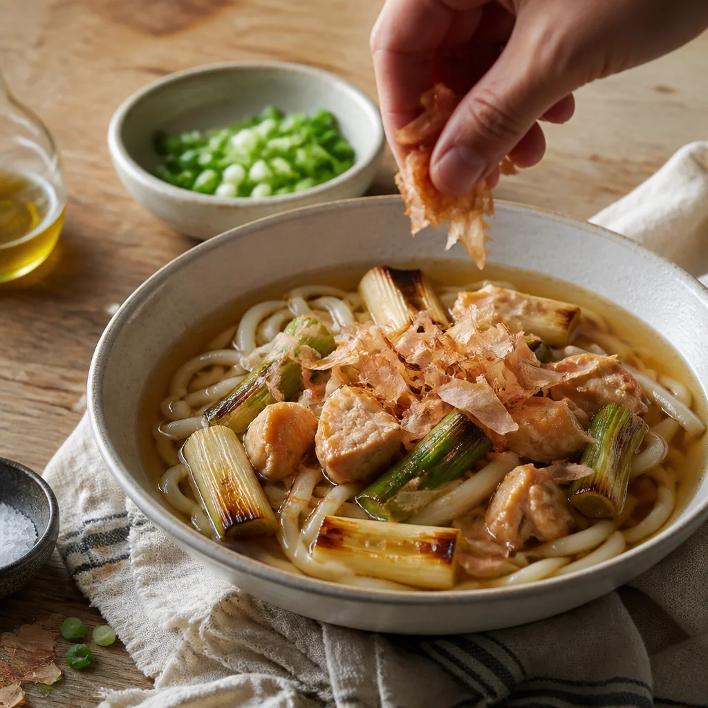焼き長ねぎ鶏うどん