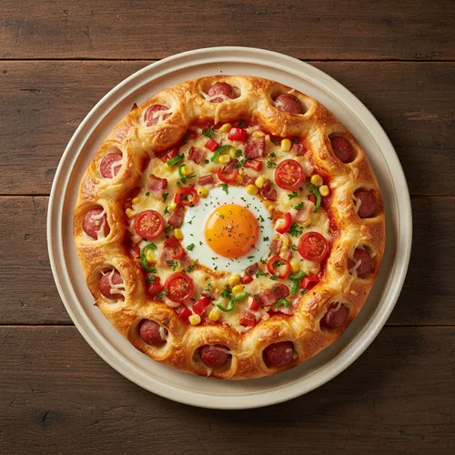 縁まで美味しいソーセージチーズトルティーヤピザ