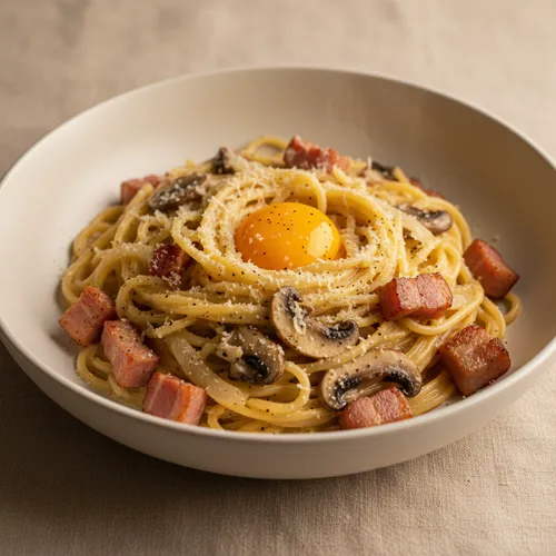 クリームカルボナーラパスタ