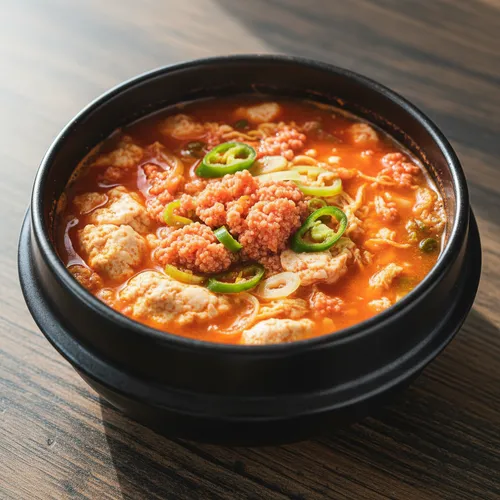 辛めの明太子おぼろ豆腐チゲ