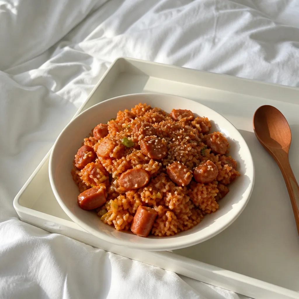 新婚家庭のブルダックソーセージ炒めご飯