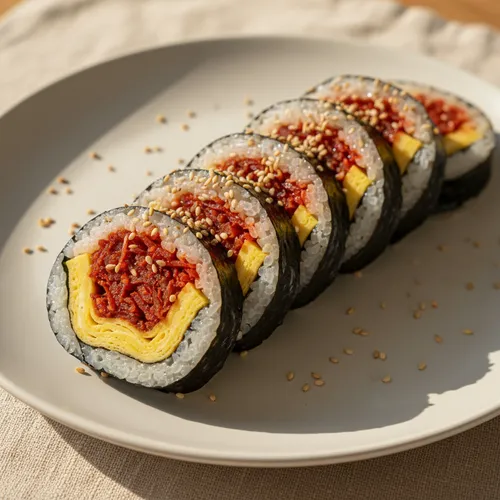 チミチェ（味付けイカの細切り）のり巻き