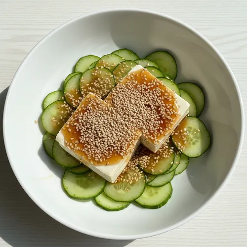 きゅうりと絹ごし豆腐の和え物