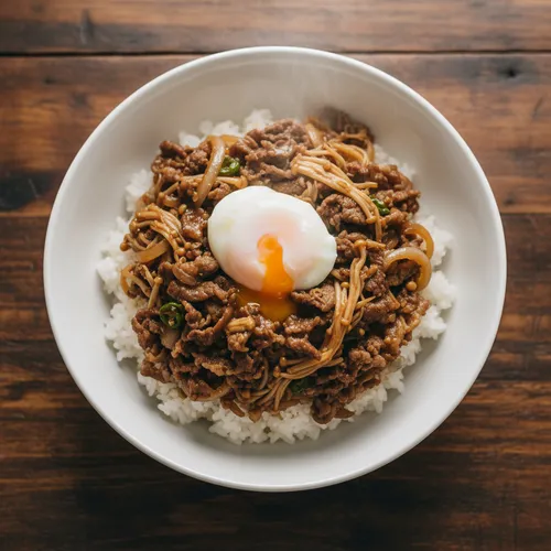 牛バラえのき丼