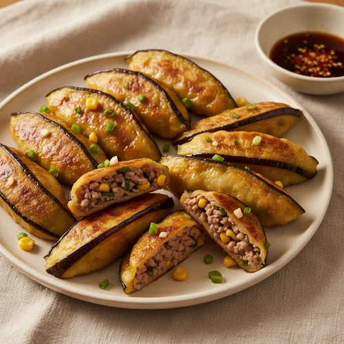 ナスと肉の餃子