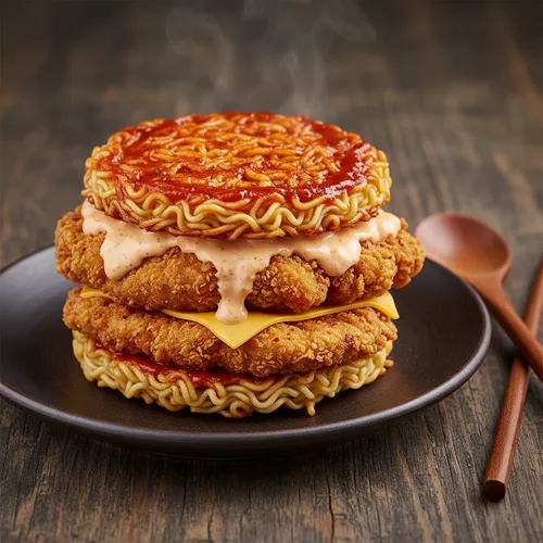 ブルダック炒め麺チキンバーガー