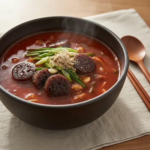 辛いスンデク（スンデスープ）