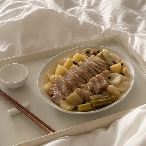 無水調理の豚トロと豚カブリ肉のスユク