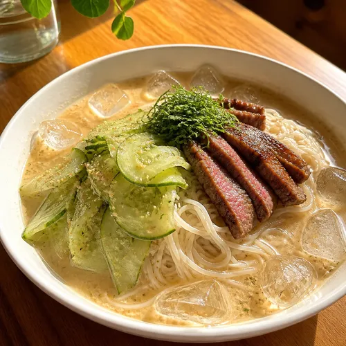 일본식 냉 된장국수 (히야시루)