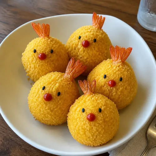かわいいひよこ型じゃがいもエビボール
