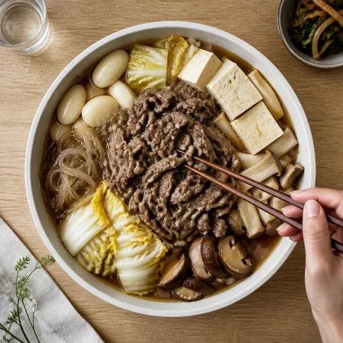 육수 없이 만드는 소불고기 전골