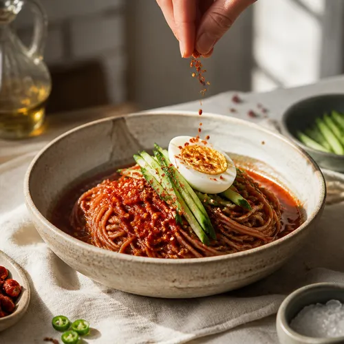 口の中で火がつく激辛冷麺