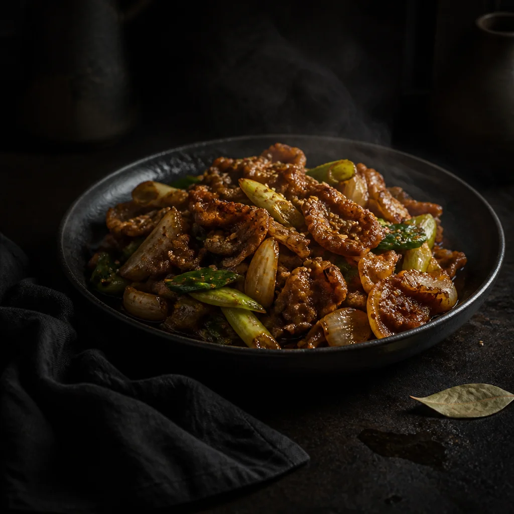 超簡単!豚バラ薄切り肉の醤油炒め