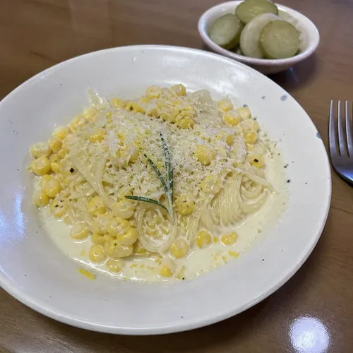 チョダンコーンのクリーム冷製パスタ