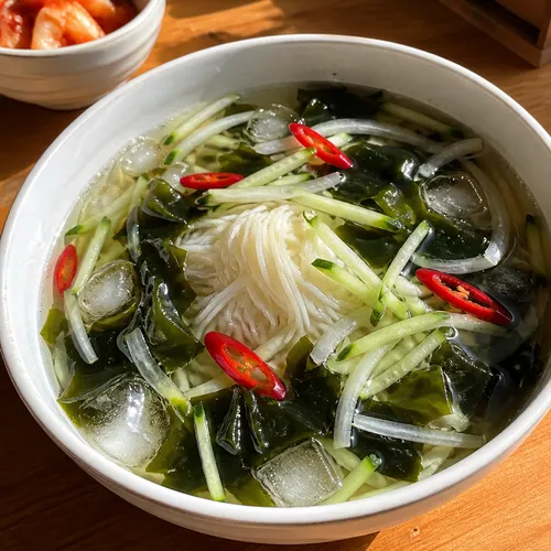 さっぱり甘酢のきゅうりとわかめの冷たいスープ