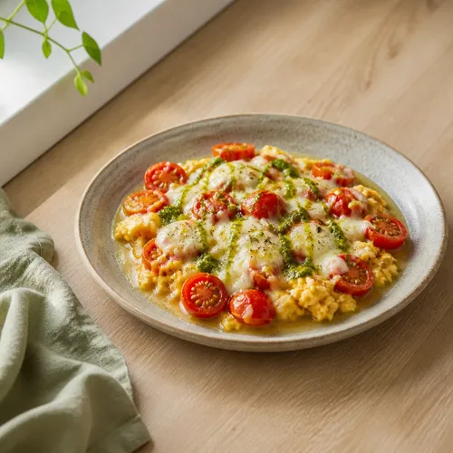 電子レンジで作るトマト卵炒め