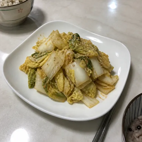3兄妹が完食する甘いミニ白菜のテンジャン和え