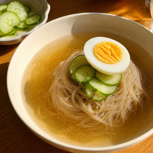 キム・ジェジュンの食堂風冷麺ときゅうりの即席漬け