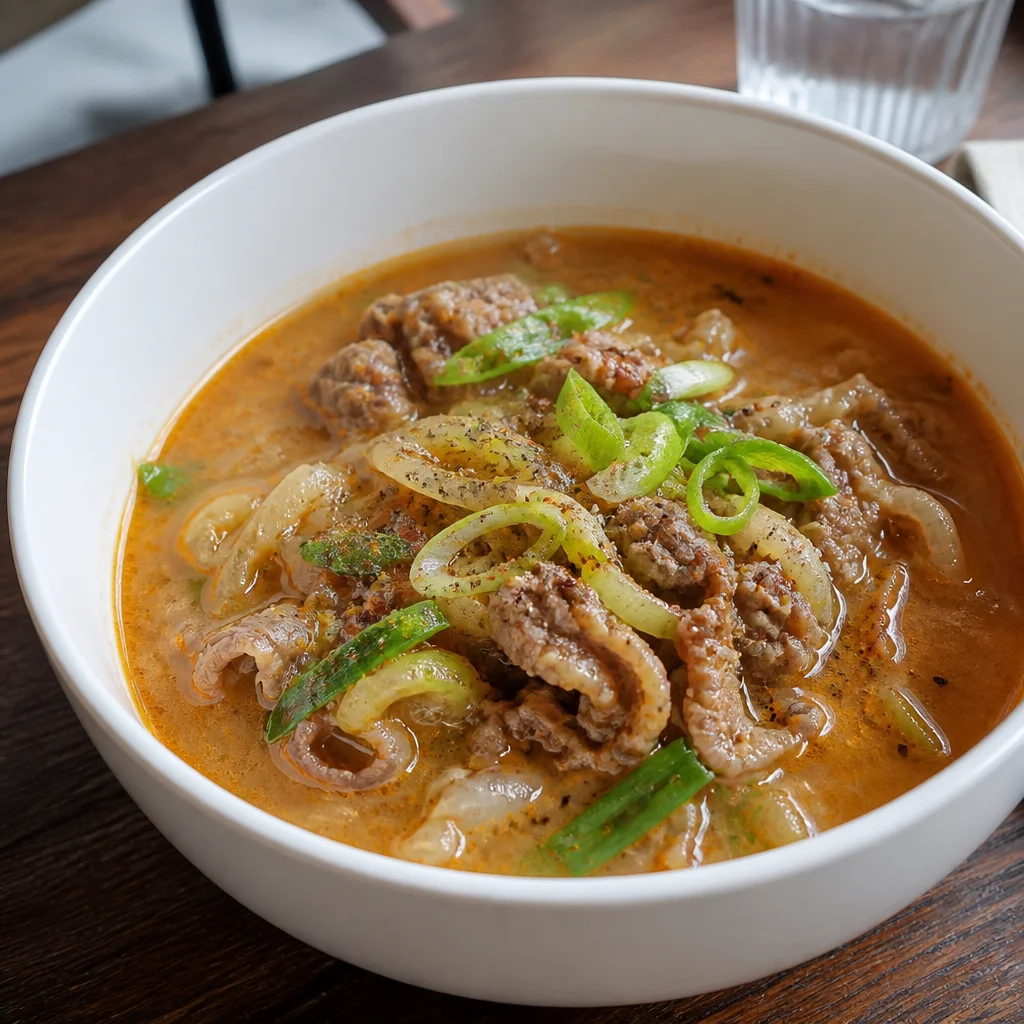 10分で超簡単!牛バラ薄切り肉クッパ