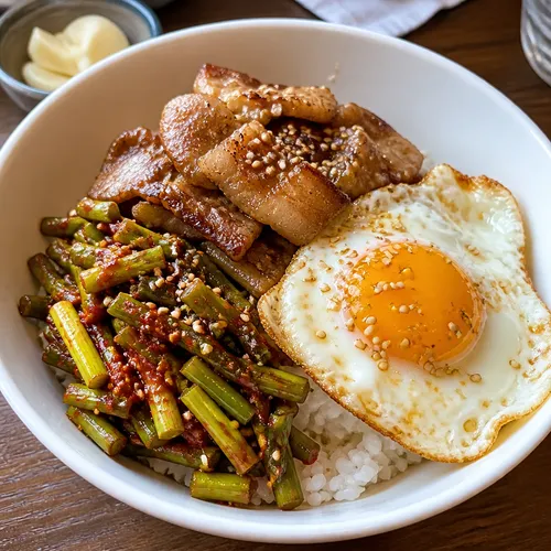 마늘쫑 비빔밥