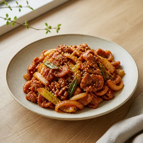 肉を先に焼いて作る絶品チェユポックム