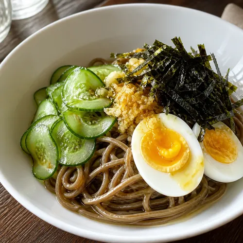 夏の食欲をそそるキュウリのエゴマ油そば