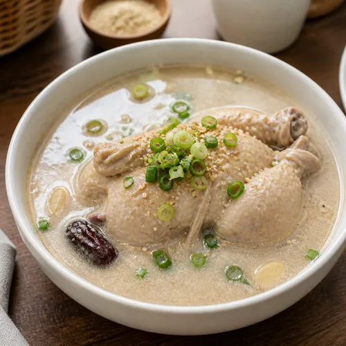 えごまの風味豊か サムゲタン
