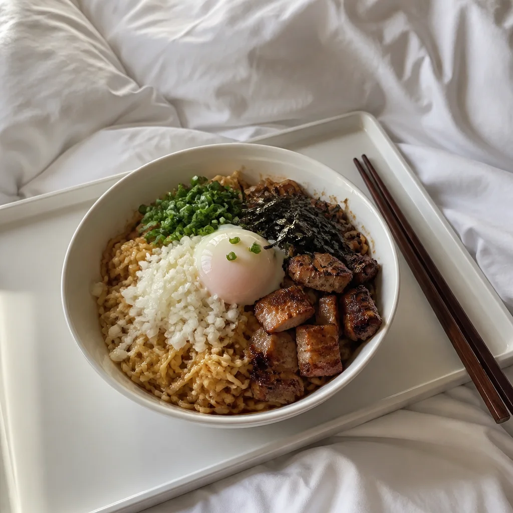 라면 아부라소바 (기름 비빔면)