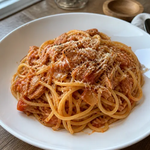 10分でできるコチュジャンまぐろパスタ