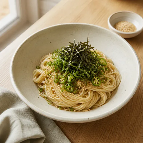 エゴマ油の冷麺風そうめん