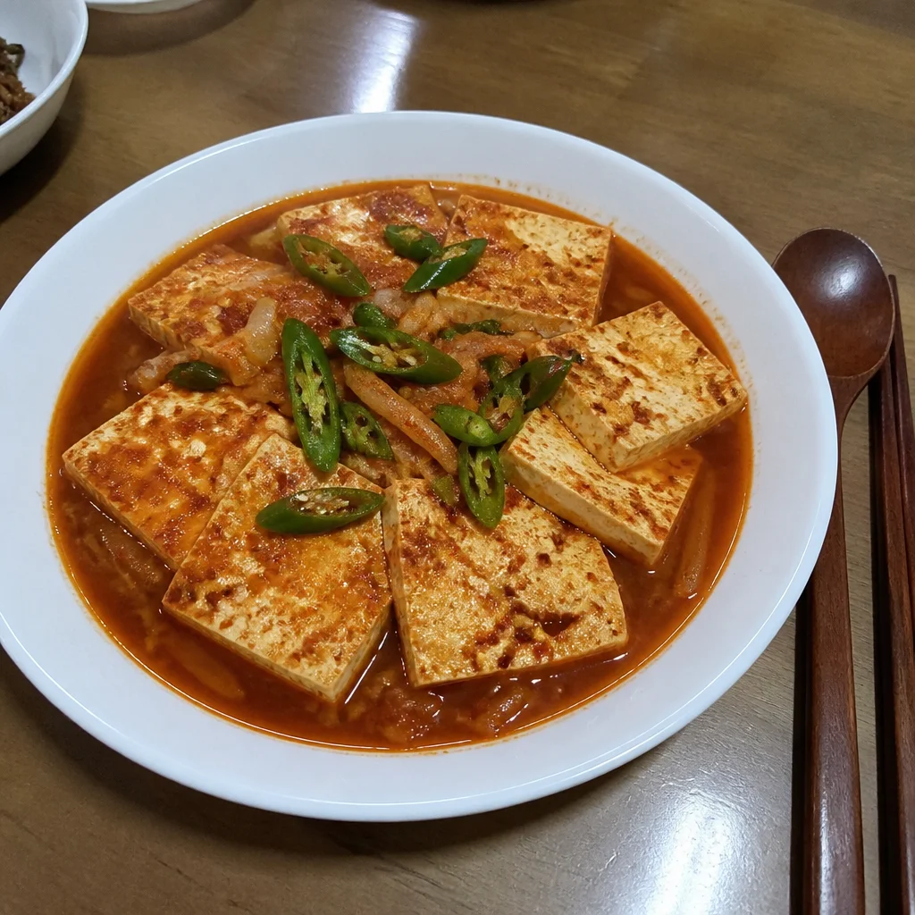 焼かない辛い豆腐の煮物