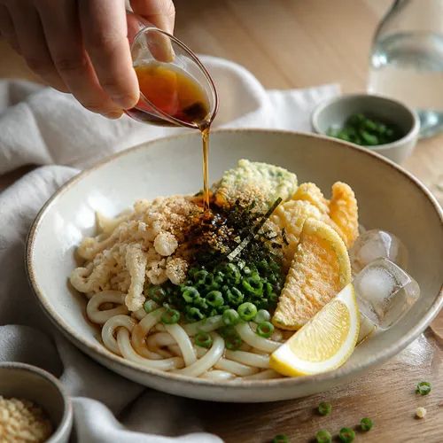 冷やしぶっかけうどん（韓国風）