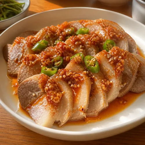ジョンホヨンの冷製豚肉のコチュジャン和え