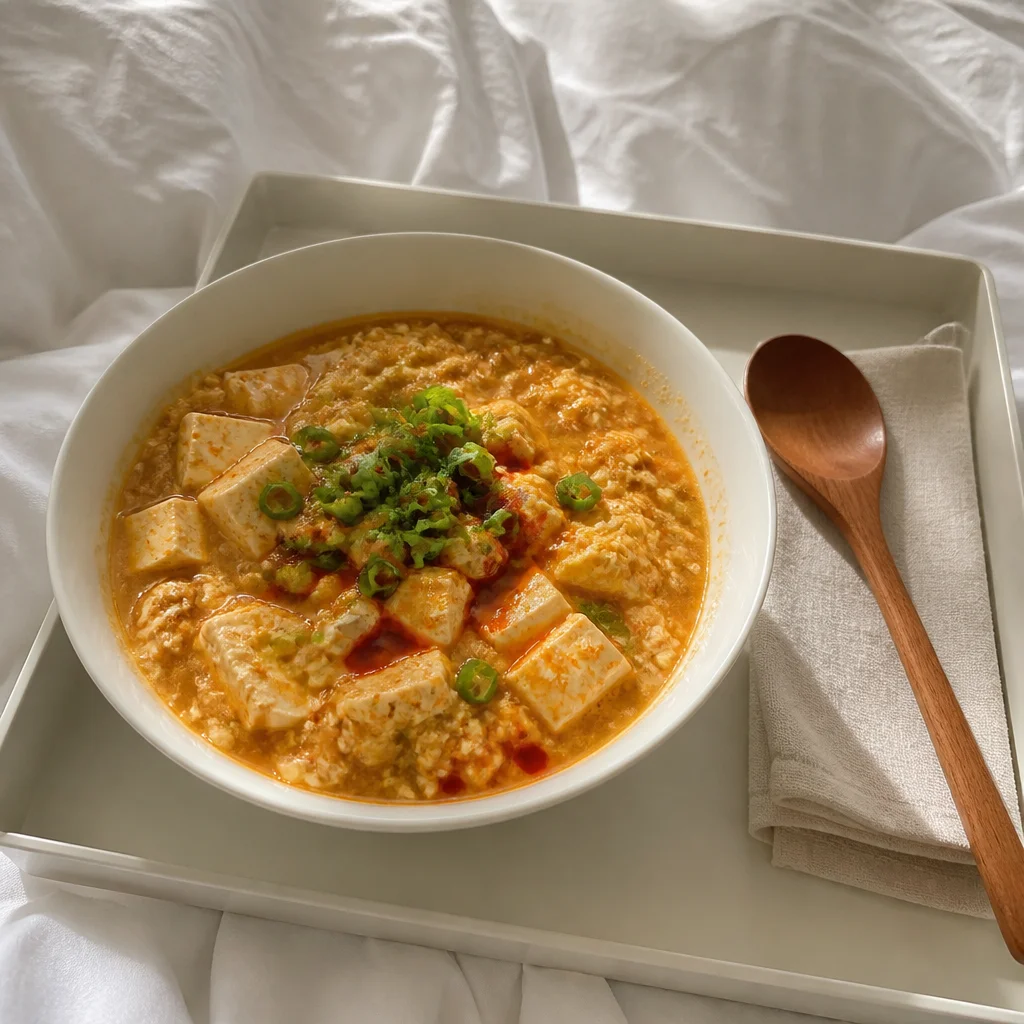 チェ・ガンロクシェフの麺なし豆腐ラーメンスープ