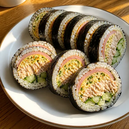 참치마요 오이 원팬김밥