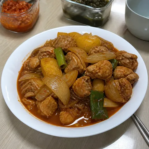 サルサル鶏肉の炒め煮