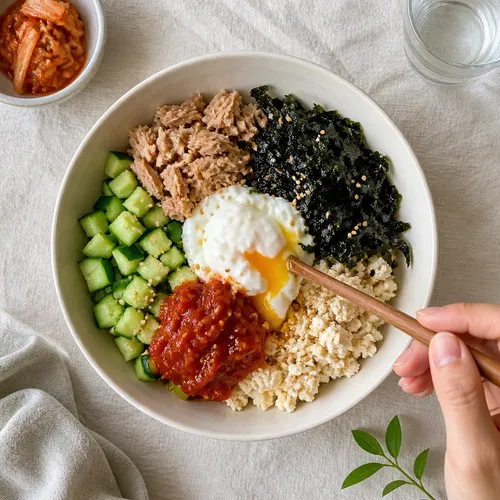 火を使わないダイエットきゅうり豆腐ビビンバ