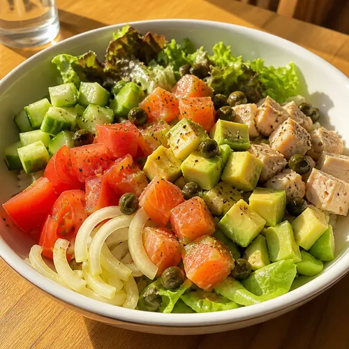 サーモンポキと鶏むね肉ポキ