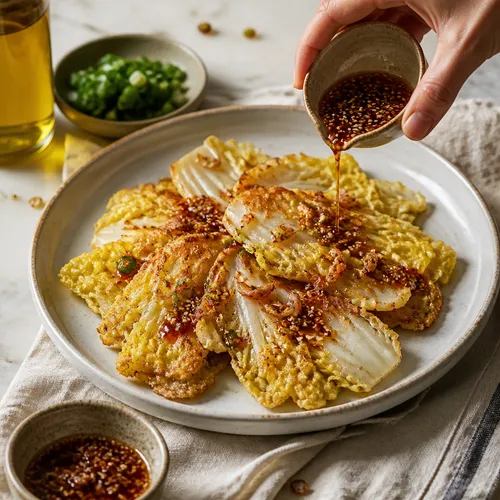 カリッともちもちのミニ白菜チヂミと特製タレ