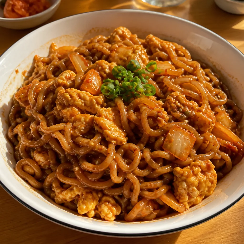 キムチ炒め入りチャパゲティ