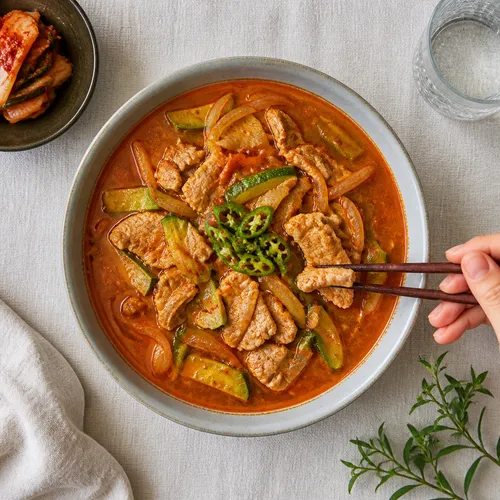 光州風韓国かぼちゃ豚肉チゲ