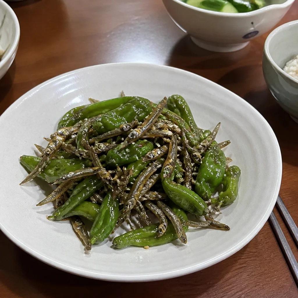 10分完成!ししとうと煮干しの炒め物