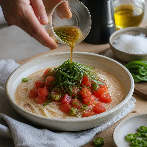 チェ・ファジョンの冷やしトマトつゆ麺