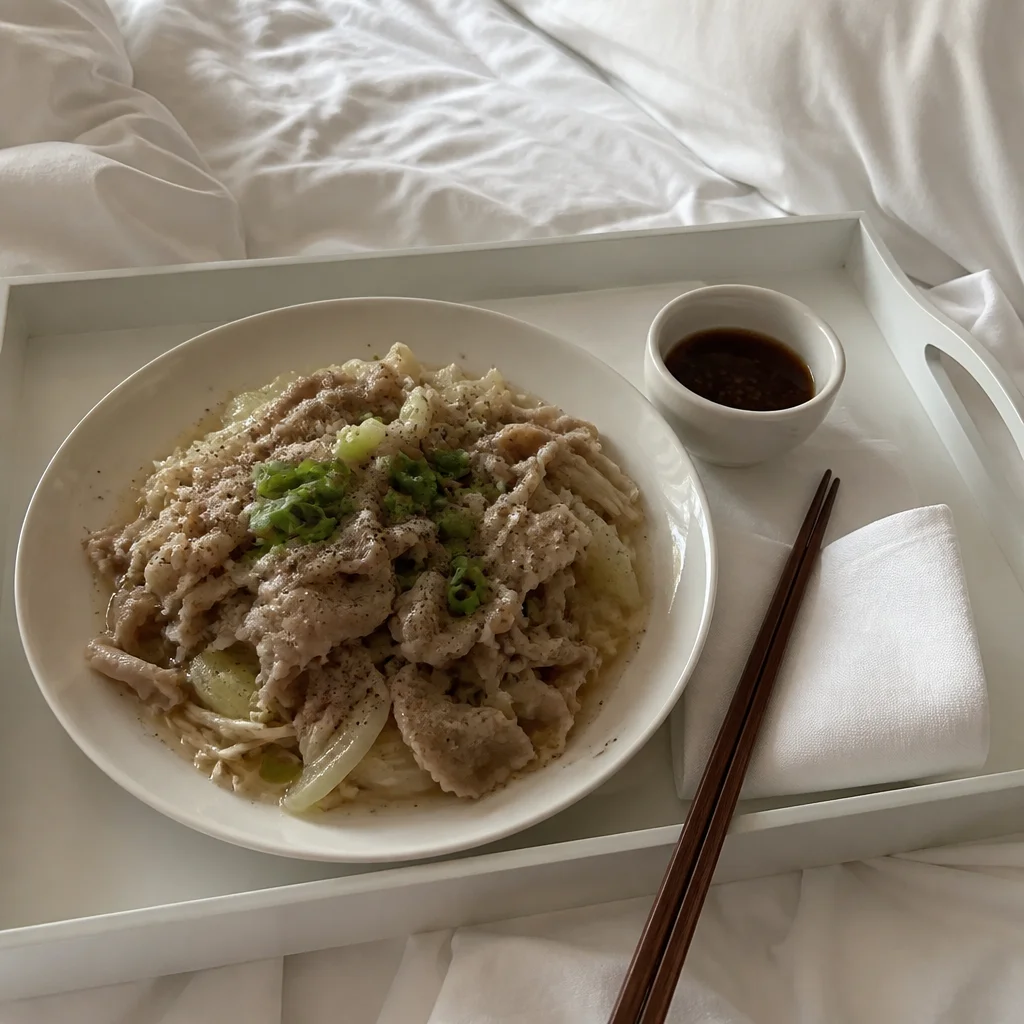 超簡単!豚バラ薄切り肉の蒸し物