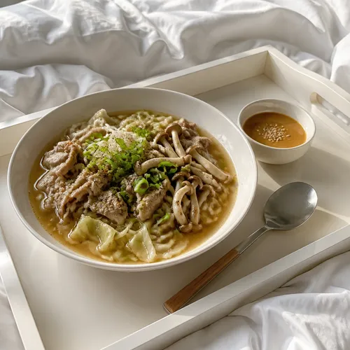 ダイエット豆淡白麺牛バラ薄切り肉鍋と魔法のピーナッツソース