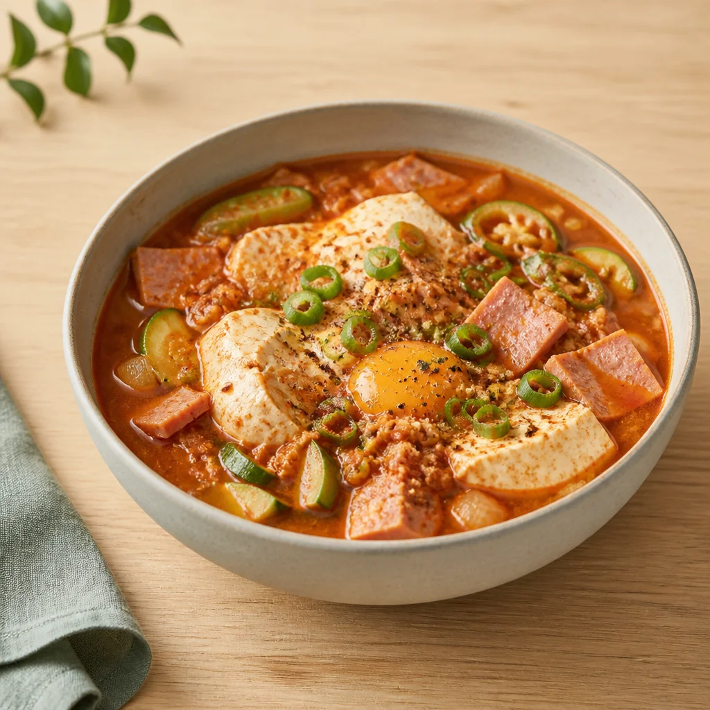 スパムの純豆腐チゲ