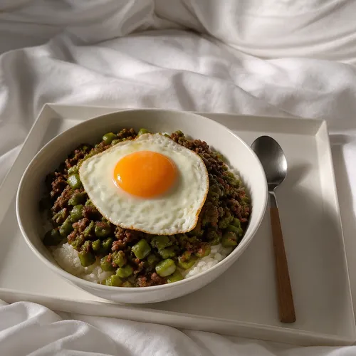 牛肉とにんにくの芽のそぼろミールプレップ
